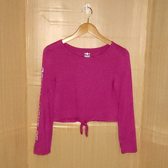 So Girls Perfect Active Long Sleeve Stretchy Pink Cropped Top 12 - Picture 1 of 7